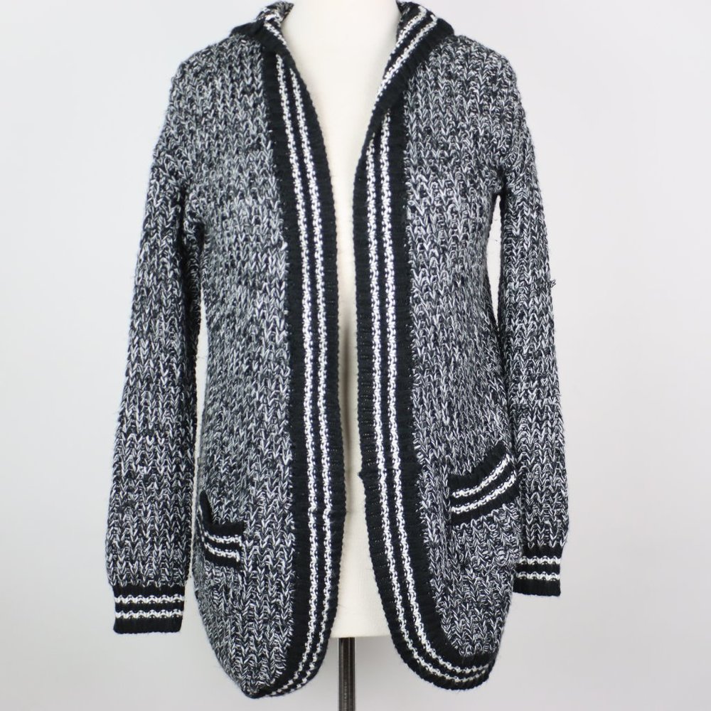 True Craft Womens Medium Hooded Open Cardigan Sweater